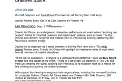 ChaoticArtCircus PRESS SFChronicle Sept 5, 2001. Note: 6days after release(click to enlarge)                  