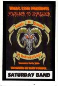 A poster of the satanic goat with horns.